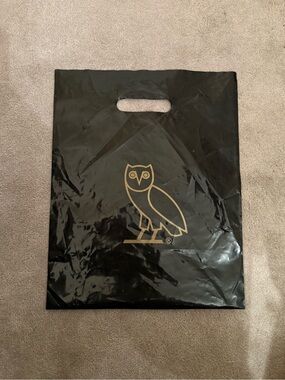 OVO Black Shopper Bag with Gold Owl Emblem Drake